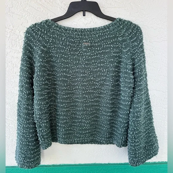 Billabong Off The Beat Nubby Sweater Medium Turquoise Long Sleeve - Picture 3 of 6